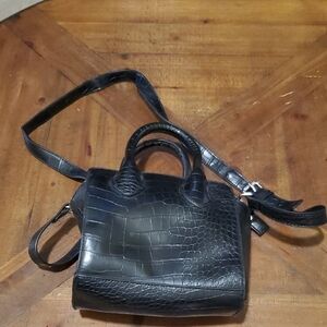 Wild Fable Midnight Croc-Embossed Crossbody Bag